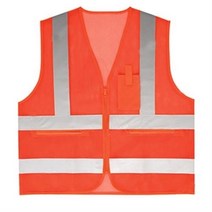 공사현장 가시성 오렌지컬러 반사 안전조끼 XXL 10개입 고휘도필름 의경용 사고대비