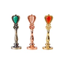 하트 러블리 스탬프 손잡이 실링 왁스 미니 도장 세련된 인주 손잡이 선물 포장 편지 씰링, 하트_골드레드