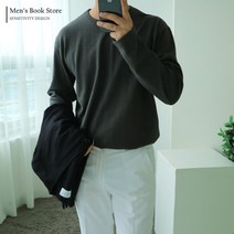 맨즈북 10수 코튼 라운드 기본 남자 슬러브 티셔츠 댄디룩 긴팔
