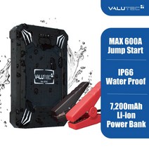 벨류텍 자동차 오토바이 점프스타터 보조배터리 VJL-072 1세트 7200mAh