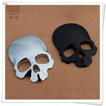3D 해골 앰블럼 자동차 엠블렘 차량용 스티커 데칼 차스티커 메탈 크롬, CA-실버