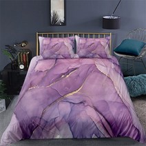극세사이불 겨울이불 사계절이불 Marble Duvet Cover Set Abstract Texture Print Bedding Queen Size For