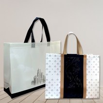 고급 코팅부직포 대형가방 쇼핑백 선물용 판촉 행사 타포린 다용도 인쇄가능, 블랙