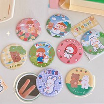 휴대용 캐릭터 미니 화장품 사은품 판촉 손거울 KK490, 4. 딸기곰과토끼