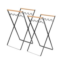 캠핑 쓰레기 봉투걸이 2개 세트 접이식 철제 분리수거 종량제 거치대, 블랙 2개