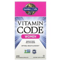 이지몰 Garden of Life (가든 오브 라이프) Vitamin Code 여성용 천연 식품 종합비타민 베지 캡슐 120정 No.76661, 240개