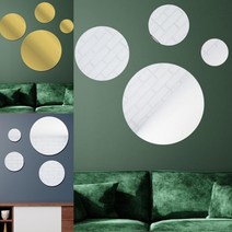 아크릴거울 붙이는 샤워실 면도경 아기안전 무타공 라운드 3d 벽 스티커 벽 라운드 스티커 플라스틱 호텔 장식 miroir 벽화 diy plak 장식, 은