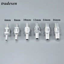 솔레노이드 밸브 편도 알루미늄 합금 연료 비 반환 체크 밸브 편도 적합 기화기 6810 121416mm 호스 파이프 커넥터, 10mm, 10mm