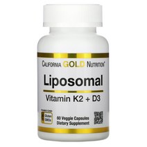 California Gold Nutrition 리포소말 비타민K2 D3 베지 캡슐 60정