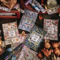 빈티지 감성 꽃 플라워 배경지 랩핑지 다꾸 페이퍼 다이어리꾸미기 4종, 꽃밭 A (ME-1447)
