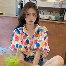 BLOWFISH FUGU 벌룬 플라워 셔츠 버블 셔츠