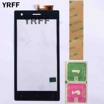 Micromax q413 터치 스크린 디지타이저 전면 유리 센서 수리 부품 3 m 접착제에 대 한 5 인치 모바일 패널, [01] Black, 한개옵션1