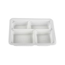 쿡앤락 4칸도시락용기, 50개_백색