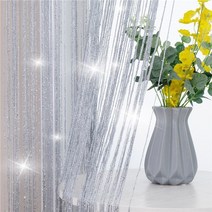 가림막 실커튼 문발 커튼 비즈발 yokistg 300x260cm 반짝이 술 스트라이프