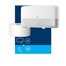 Tork Tw미니 점보 화장지 롤 디스펜서 화이트 T2 보호 입면 범위 5555200, Bundle