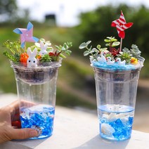 재활용컵을 이용한 다육 테라리움 만들기 여름 토끼 diy, 컵포함, 02 토끼와 당근농장diy, 1개