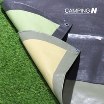 캠핑N 방수포 그라운드시트 방수 천막 시트 텐트 2m x 2m, 1개, 라이트카키+베이지 투톤