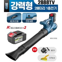 고출력 송풍기 독일기술 낙엽청소 해빙 먼지제거 충전식 배터리포함, 강력2배터리