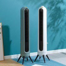 2022 날개없는 타워형 선풍기 써큘레이터 타워팬 리모컨 스탠드 저소음 선풍기, 그린, 스위치형