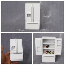소형 냉장고 요리 테이블 Kithen 쿠커 세탁기 가전 1/6 1/12 인형 집 장식 액세서리, [08] refrigerator
