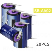 호환제품 20pcs 고품질 한국어 Tekcell SB-AA02 3.6V LS14250 ER14250 리튬 배터리 1/2AA 솔더 핀, 01 6V