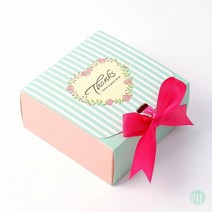 리본 선물상자 10P세트 11.5CM 민트 포장상자 고급 선물상자 선물박스 크라프트 선물상자
