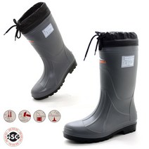 [방수 안전토캡 논슬립 240~290mm] 국내제작 볼넓은 남성 여성 공용 미끄럼방지 작업 롱 카프 인젝션 빅사이즈 요딩안전장화 총장길이 36cm