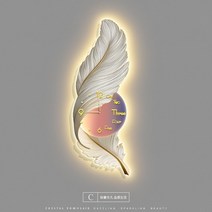 고급벽시계 LED 벽 램프 깃털 크리에이티브 침실 침대 옆 복도 거실 그림, 15.C - 54x150cm