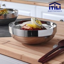 이딜리 이중 진공 스텐 냉면기 감성캠핑그릇 라면기 비빔밥 우동 스댕그릇, 대