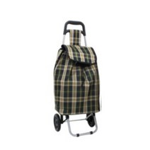 조아홈리빙 심플 쇼핑카트 카키체크, 혼합색상, 1개