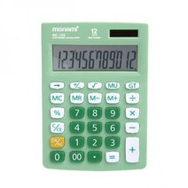 모나미 12자리 칼라 계산기 그린 일반계산기 사무용