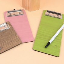 전표철 우드클립보드 커피 테이블메뉴판 빌지판 세금계산서 영수증철 주문서 빌지꽂이 홀더, 160/갈색
