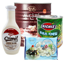 팥빙수 재료 대용량C 세트 빙수팥/후루츠/빙수떡/연유, 1세트