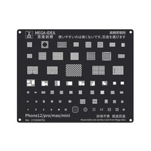 Qianli 블랙 스틸 BGA Reballing 스텐실 for iPhone 13 12 11 Pro MAX XS XR X 8P 8 7 6S 6 CPU IC 칩 주석 심기 솔더링 네트, 12 12Pro Max
