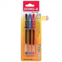 부드러운 필기 파인테크 0.5mm 볼펜 혼합 3개입 세트, 단품