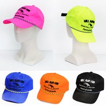 레어코드 형광 네온 남녀공용 폴리 레터링 비치모자 베이스볼캡