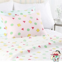 샤카인견 시어커스 시어서커이불 지지미이불 성인거즈 짱구는못말려 여름 베개 40X60, 민트