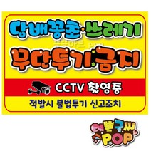 pop 예쁜글씨_ 쓰레기무단투기금지 쓰레기불법투기경고문 cctv촬영중 경고안내문구 쓰레기투기불법 경고pop, A4 (29cm x 21cm), 1번 가로형 (노랑)