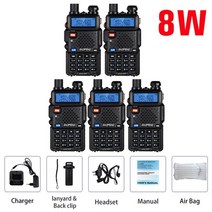 업무용 무전기 고성능 무전기 세트 56pcs baofeng uv 5r 워키 토키 uv5r 듀얼 밴드 vhfuhf fm 트랜시버 uv 5r 휴대용 양방향 햄 cb생활 무전기, 협력사, 상자가있는 5pcs 8w, 유로