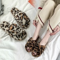 여성용 레오파드 뮬 가벼운 호피 슬리퍼