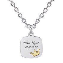 써지컬스틸 미아방지목걸이 네모 실버드롭장식, 실버드롭목걸이:네모+천사날개(실버), 고방, 9세이상:40+여유3