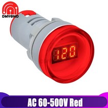 전압계 원형 LED 디지털 전류계 22MM AC 20V-500V 60V 청색 적색 전압 헤르츠 주파수 측정기 신호등 표시, 04 AC 60-500V Red