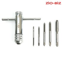 자동 탭핸들+핸드탭 5종세트/자동T탭핸들 라쳇핸들 나사선 나사산 탭드릴 스파이럴탭 다이스핸들 나사내기 공업용품