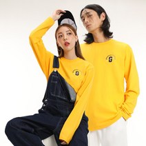 그랜피니 남녀공용 롱슬리브 하프 로고 긴팔 티셔츠 GFLT02