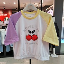 애플핑크 이런 가격이면~~ 망설이면 품절/여아전문 주니어브랜드/여름/데일리룩/캐주얼룩/빠른배송/4부 소매배색 크롭 티셔츠 APK8R314-7954