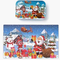 욜케이유 크리스마스 산타 퍼즐 보드게임 60pcs 유치원