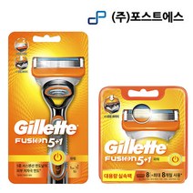 질레트 퓨전파워 면도기 1입 + 5중 파워면도날 9입