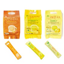 제주앤팜 제주가 키운 과일차 액상스틱 꿀유자차 30p + 레몬차 30p + 한라봉차 30p 3종 세트 총 90포, 꿀유자차 750*3개