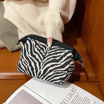 여성 휴대 화장품수납 얼룩말패턴 파우치 들고다니는 선물 비비크림
