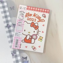 산리오 시나모롤 쿠로미 학용품 문구 세트 랜덤 럭키 박스 포차코 A6 월간계획 수첩 귀여운 애니메이션 학생용 일기 가로 메모장 선물용, [03] Kitty